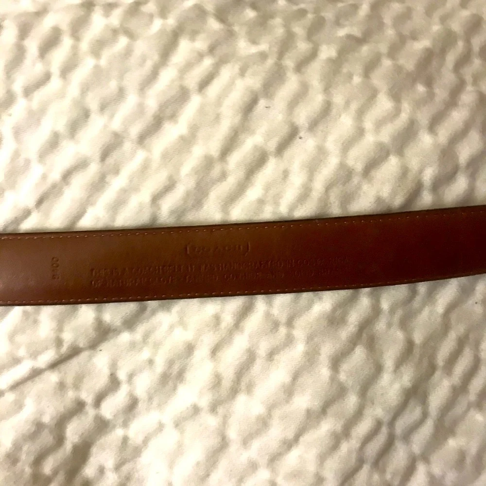 Coach Brown Leather Belt with Brass Buckle